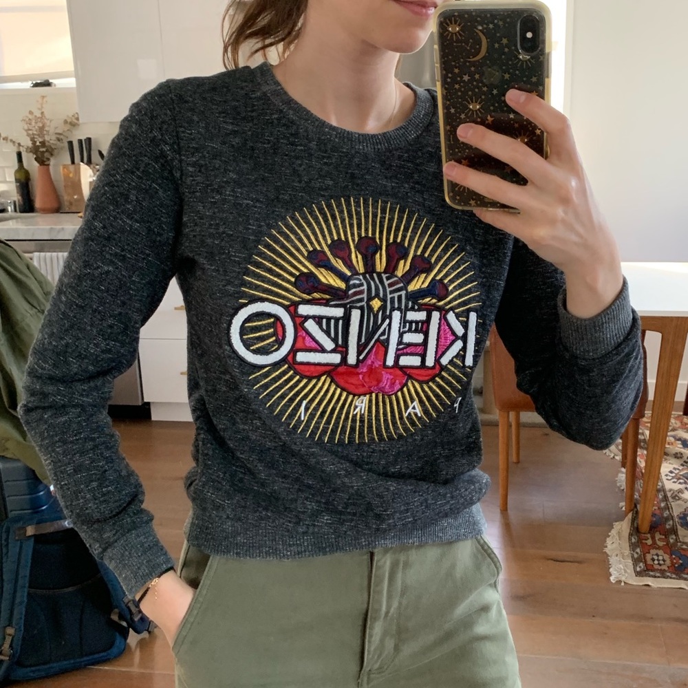 Kenzo Dark Grey And Gold Sweatshirt